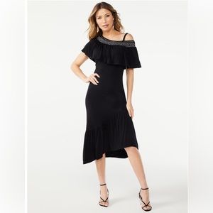 Sofia Vergara one shoulder midi dress